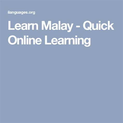 learn malay quick  learning