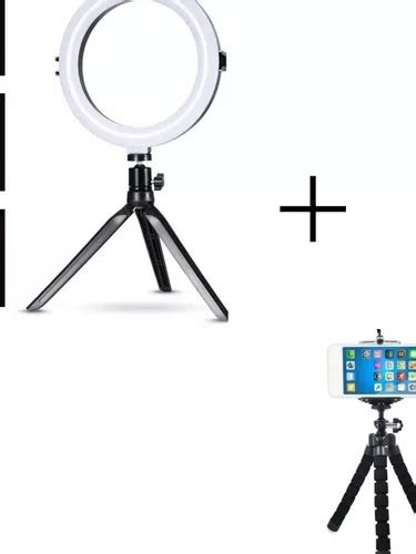 Kit Youtuber ring Light 16 Cm Mini Tripé Flexivel