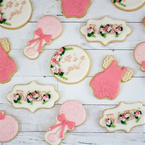 White Baby Shower Cookies Etsy