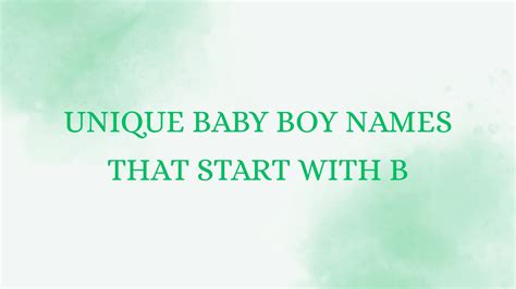 unique baby boy names  start