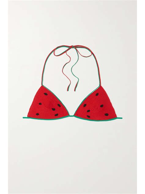 Loewe Paula S Ibiza Crocheted Cotton Triangle Bikini Top Net A Porter