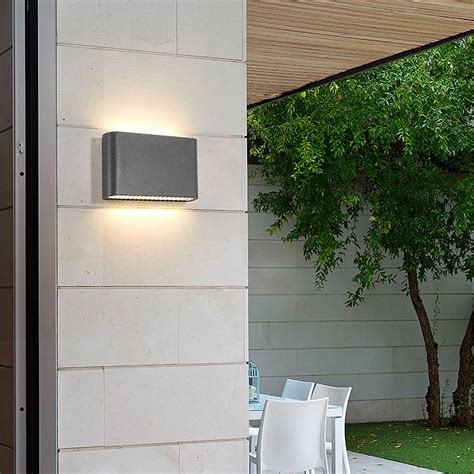 2 Light Black Modern Low Profile Exterior Porch Led Slim Outdoor Up