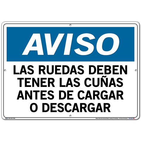 Vestil, Notice Sign (Spanish/Espanol) - Polystyrene, Sign Message LAS