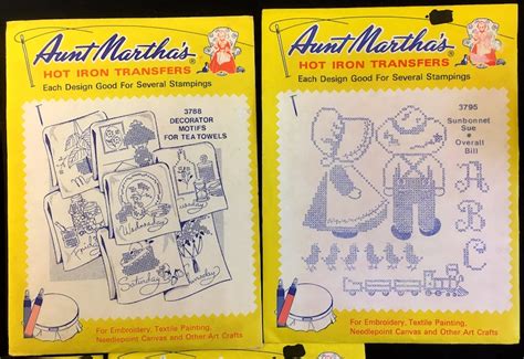 Uncut Lot Of 7 Aunt Marthas Hot Iron Vintage Embroidery Paint Etsy