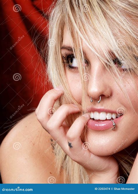Tattooed Blonde Model Stock Photo Image Of Tattoo Intense