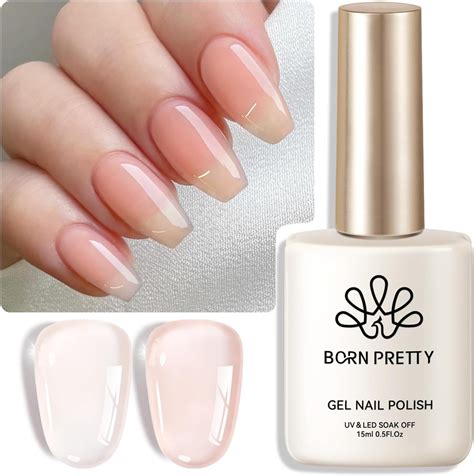 Amazon Born Pretty Semi Jelly Gel Nail Polish Jelly Light Nude Gel Polish Sheer Nude