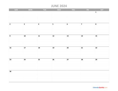 Printable Calendar 2024 June - Calendars2024.net