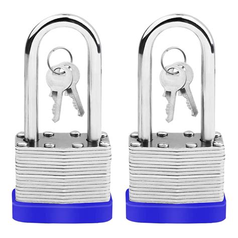 Buy 2 Pack Pad Lock Long Shackle Padlock Steel Pad Lock Padlock With