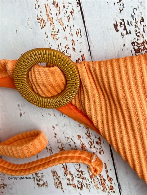 String Bikini Ribbed Peach Van Mystical Swimwear Maat Broekje M Maat Topje S