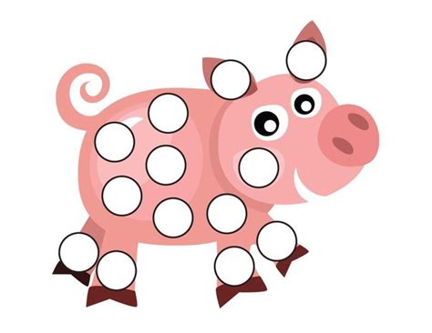 Розовая хрюшка - razukrashki.com