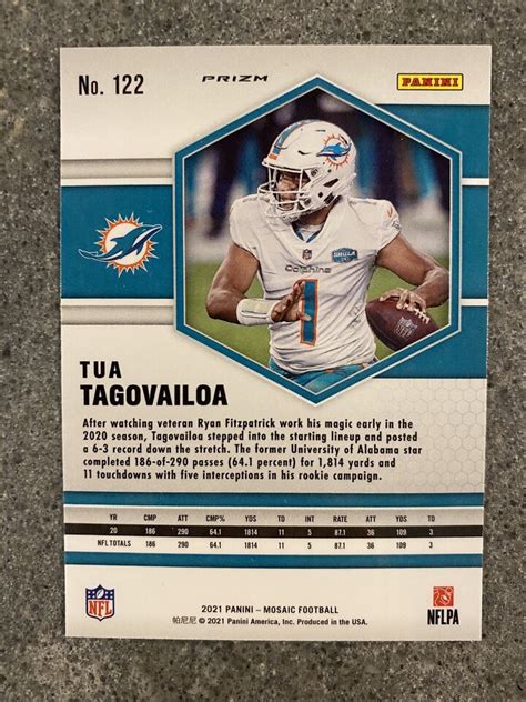 2021 Panini Mosaic Tua Tagovailoa Silver Mosaic Prizm Miami Dolphins EBay