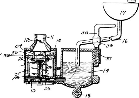 Engine Carburetor Vintage Illustration Drawing Black Illustration