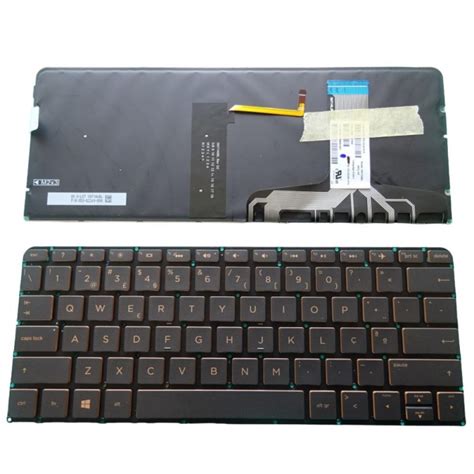 1BiTLab Teclado HP Spectre 13 V 13 V000 13 V100 Preto Bronze Backlit