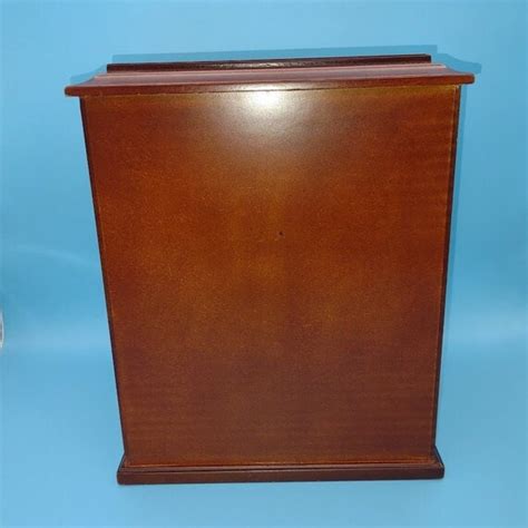 Vintage Cherry Tone Wooden 5 Drawer Jewelry Box With Gem