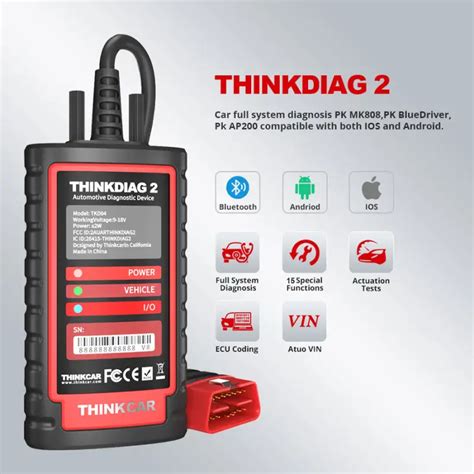 THINKCAR Thinkdiag 2 All System Diagnostic Tool Supports CAN FD ...