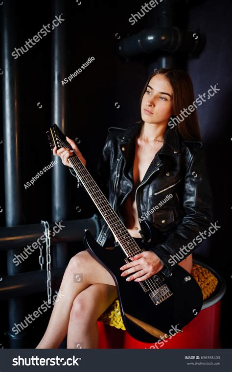 Portrait Sexy Nude Brunette Girl Black Stock Photo Shutterstock