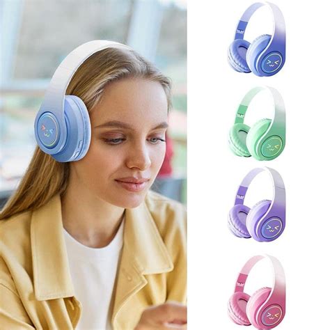 Bluetooth-наушники с градиентным цветом, складные беспроводные наушники ...