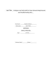 NETW204 Lab Report WEEK7 Lab Title Configure And Verify NAT For Given