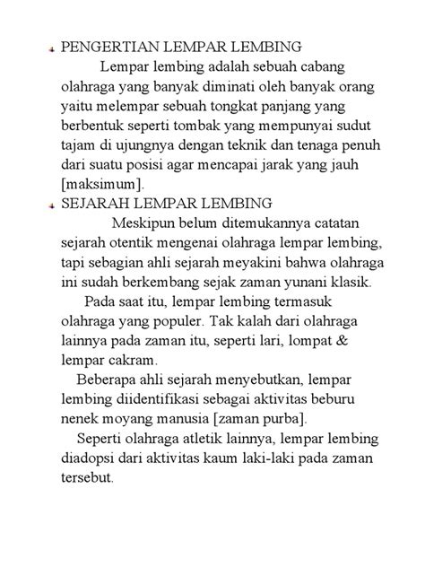 Pengertian Lempar Lembing Pdf