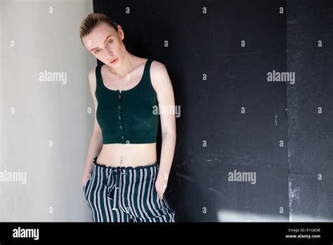 Beautiful Blonde With Short Hair Fashion Portrait Stock Photo Alamy