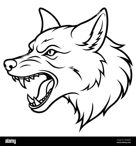 Wolf Line Art Design Stock Vector Image And Art Alamy