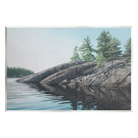 Stupell Industries Ax Wood Rocky Lake Scenery On Mdf By Clinton