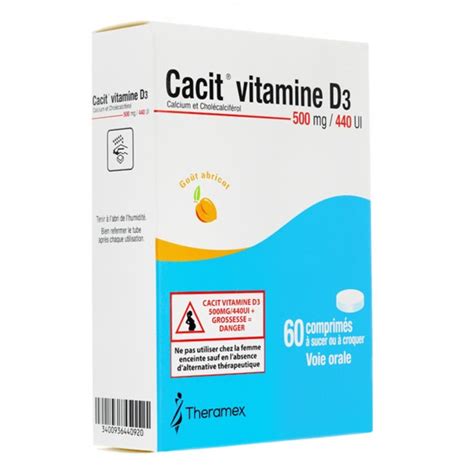 Cacit Vitamine D3 500 Mg 60 Comprimés Ostéoporose