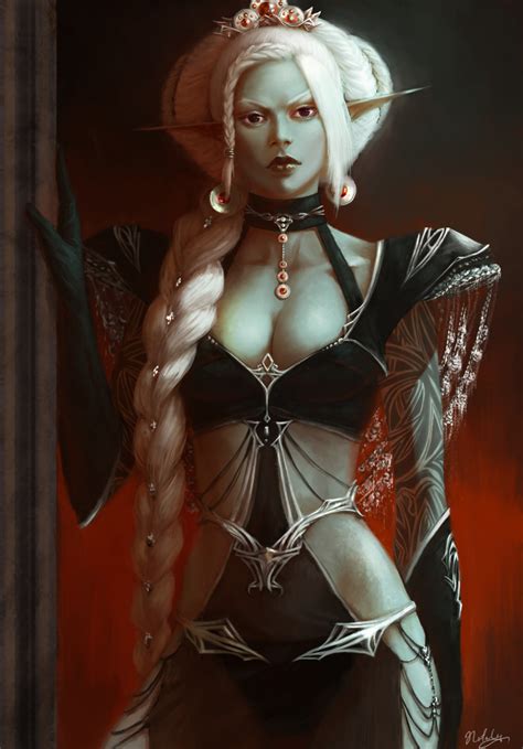 Artstation Drow Queen Natalie Alexandrova Pathfinder Character Rpg