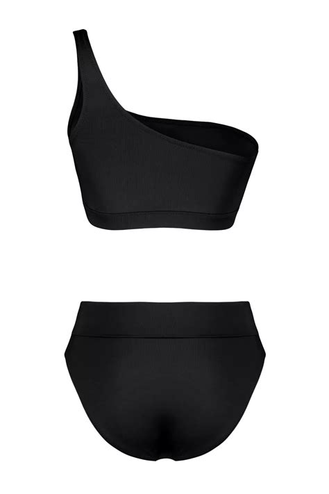 Buy Trendyol Black One Shoulder High Waist Regular Bikini Set Online Zalora Malaysia