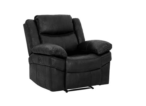 Fauteuil relax électrique en simili cuir noir ALFRED