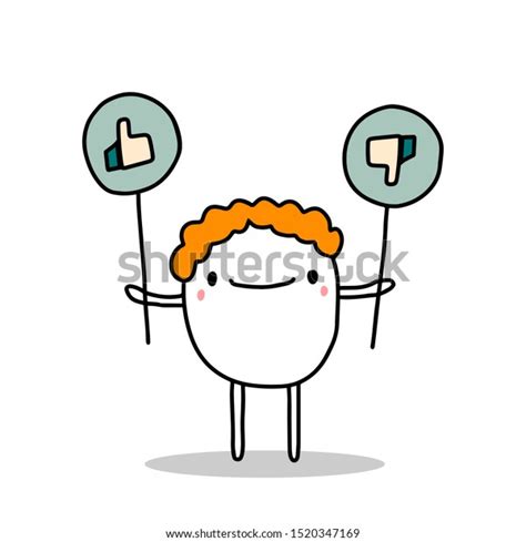 Cartoon Man Choosing Between Good Bad Stock Vector (Royalty Free ...