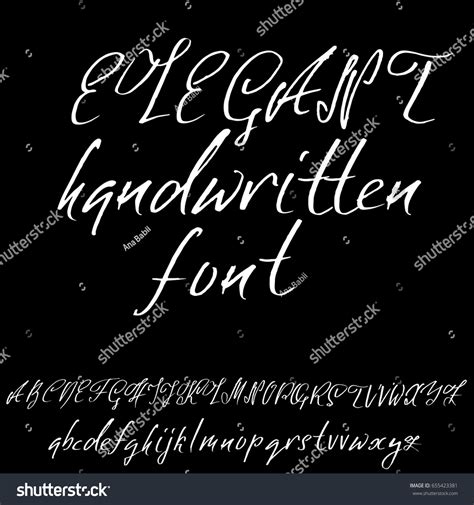 Hand Drawn Elegant Calligraphy Font Modern Stock Vector Royalty Free