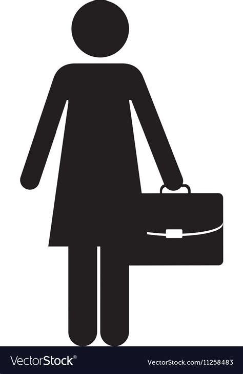 Business Woman And Briefcase Icon Image Royalty Free Vector