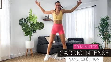 20 MIN Cardio à la maison sans matériel Intense sans répétition