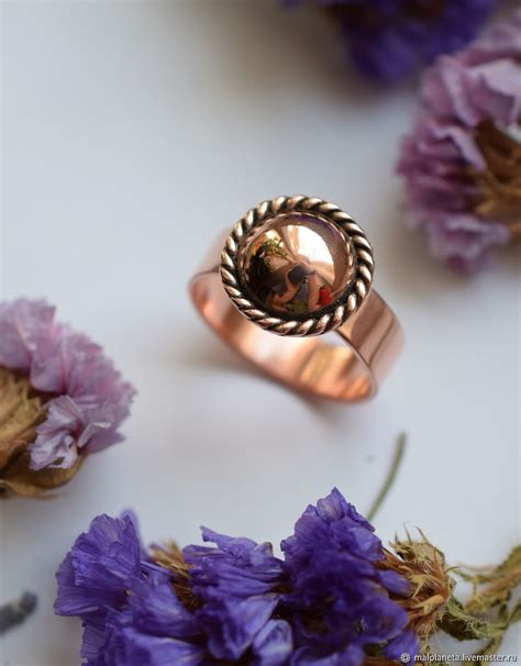 Медное кольцо "Маленькая планета", необычное женское кольцо – заказать ...