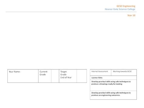 (PDF) GCSE Engineering Heanor Gate Science College Year 10 · Give examples of types of drawings ...