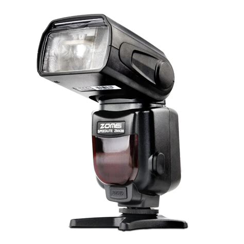 Zomei Zm Speedlite Hot Shoe Speedlight For Canon Nikon Dsrl Cameras Single Contact Gn