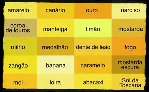 Qual Cor Da Amarelo - Tabela De Cor Amarelo - ZULEDU