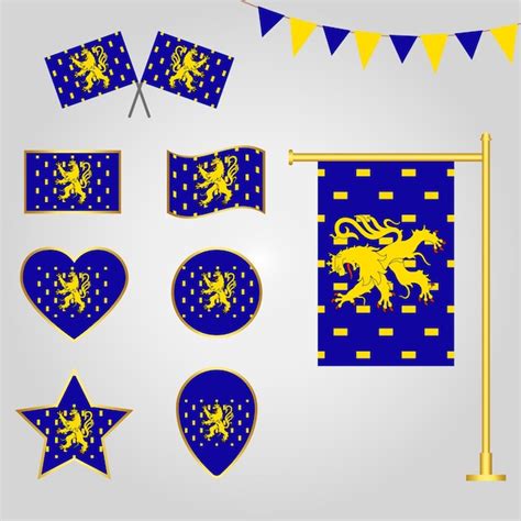 Premium Vector Collection Of France State Franche Comte Flag Designs