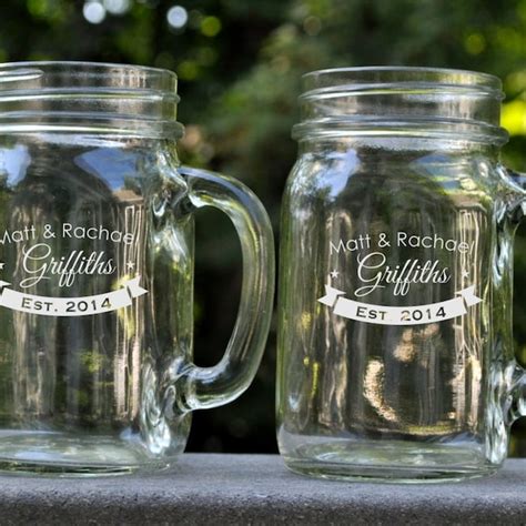 Engraved Mason Jar Etsy