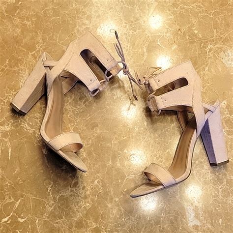 Mix No 6 Shoes Mix No 6 Nude Block Heel Lace Front Opentoe Sandal
