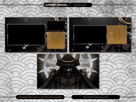 Twitch Overlay Twitch, Japanese Overlay, Samurai Shogun Oni Mask ...