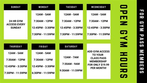 Hour Fitness Class Schedule