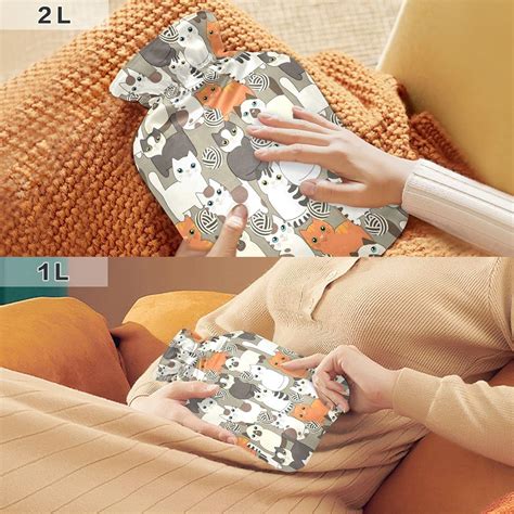Funny Cartoon Cat Hot Water Bottle L Pain Relief Heat Therapy International Shipping
