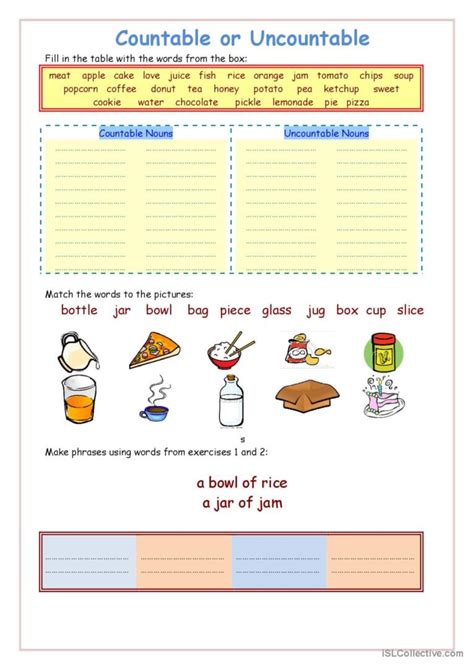 Countables And Uncountables General English Esl Worksheets Pdf Doc