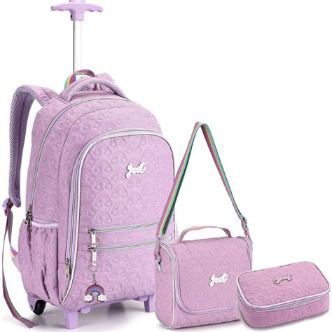 Mochila Rodinhas Infantil Feminina - Mochila de Rodinhas Infantil Feminina com Kit Escolar Completo | Shopee ...