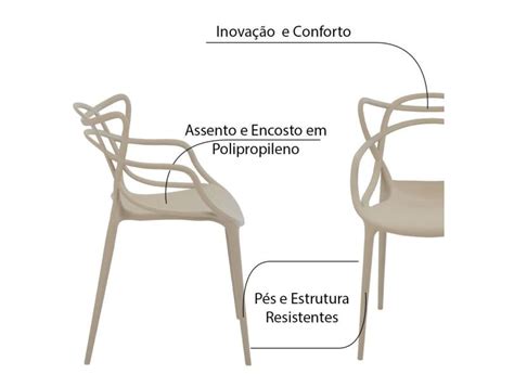 Kit Cadeiras Decorativas Sala E Cozinha Feliti Pp Nude Gran Belo Em Promo O No Buscap