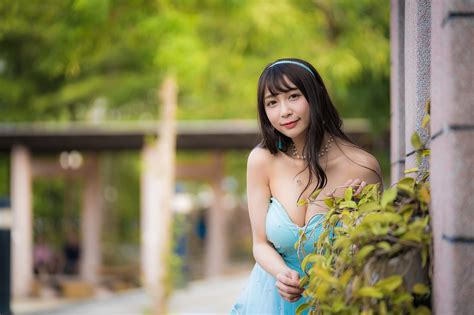K Asian Brunette Girl Dress D Colletage Glance Bokeh Hd Wallpaper Rare Gallery