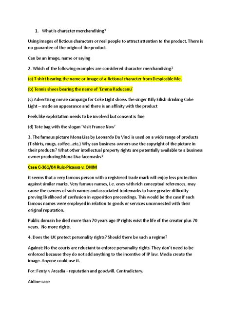 Modern IP Issues - What is character merchandising? Using images of