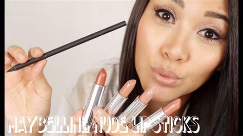 SWATCHES สาวออฟฟตตดนด Maybelline Nude Lipsticks YouTube